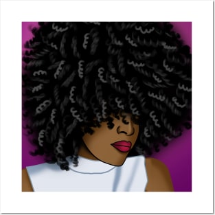 Afro black beautiful woman digital art Posters and Art